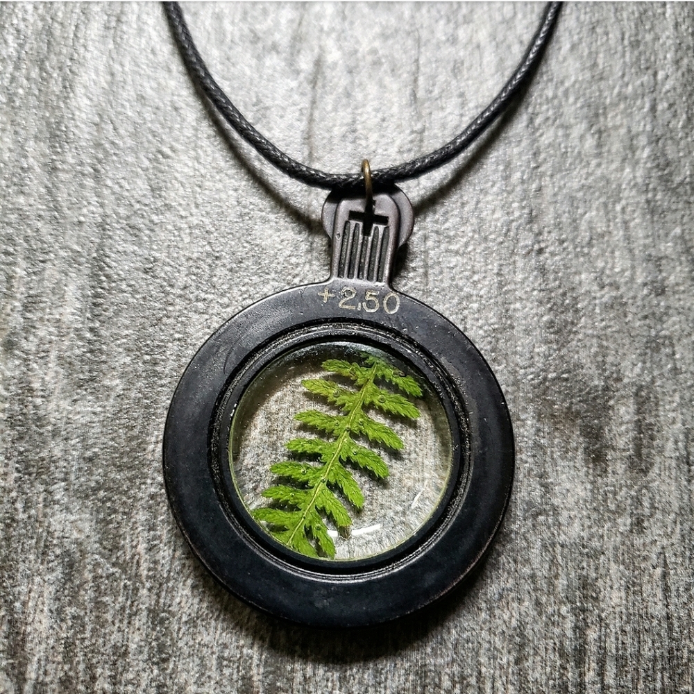 Handmade real fern necklace